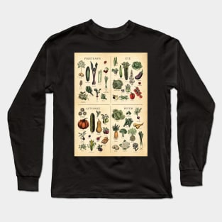 FRENCH Seasonal Fruit and Veg Chart Long Sleeve T-Shirt